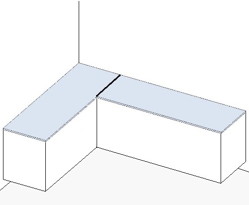 Cucina angolare con gola sinistra con top che vince a sinistra